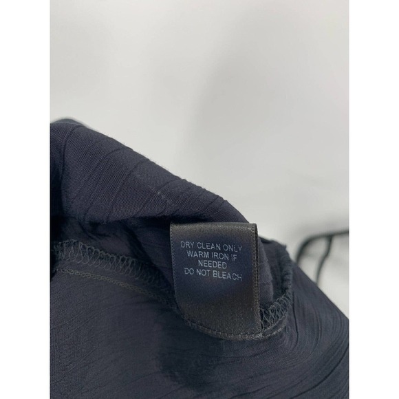 Merritt Charles XS Colt Blouse Black Boxy Silk Faux Pocket Front Off-Duty Style - Picture 9 of 9